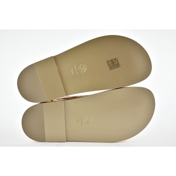 Chanel 21C Bronze Quilt Chain CC Logo Mule Slide Strap Flat Teva Dad Sandal 35.5 - Picture 12 of 12